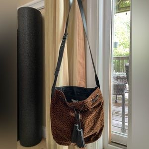 American Eagle leopard print draw string bag